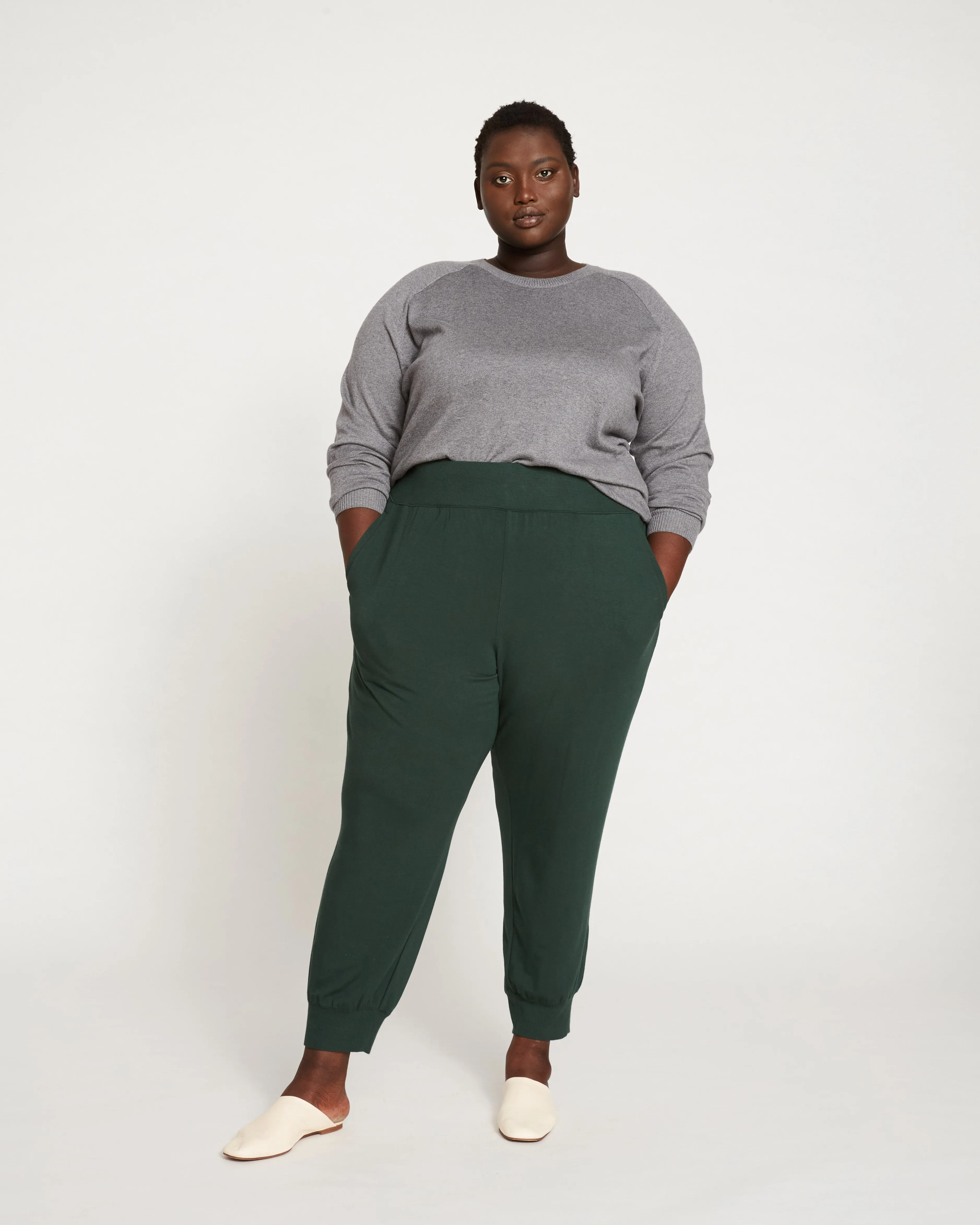Bridget Luxe Fine Terry Jogger - Forest Green
