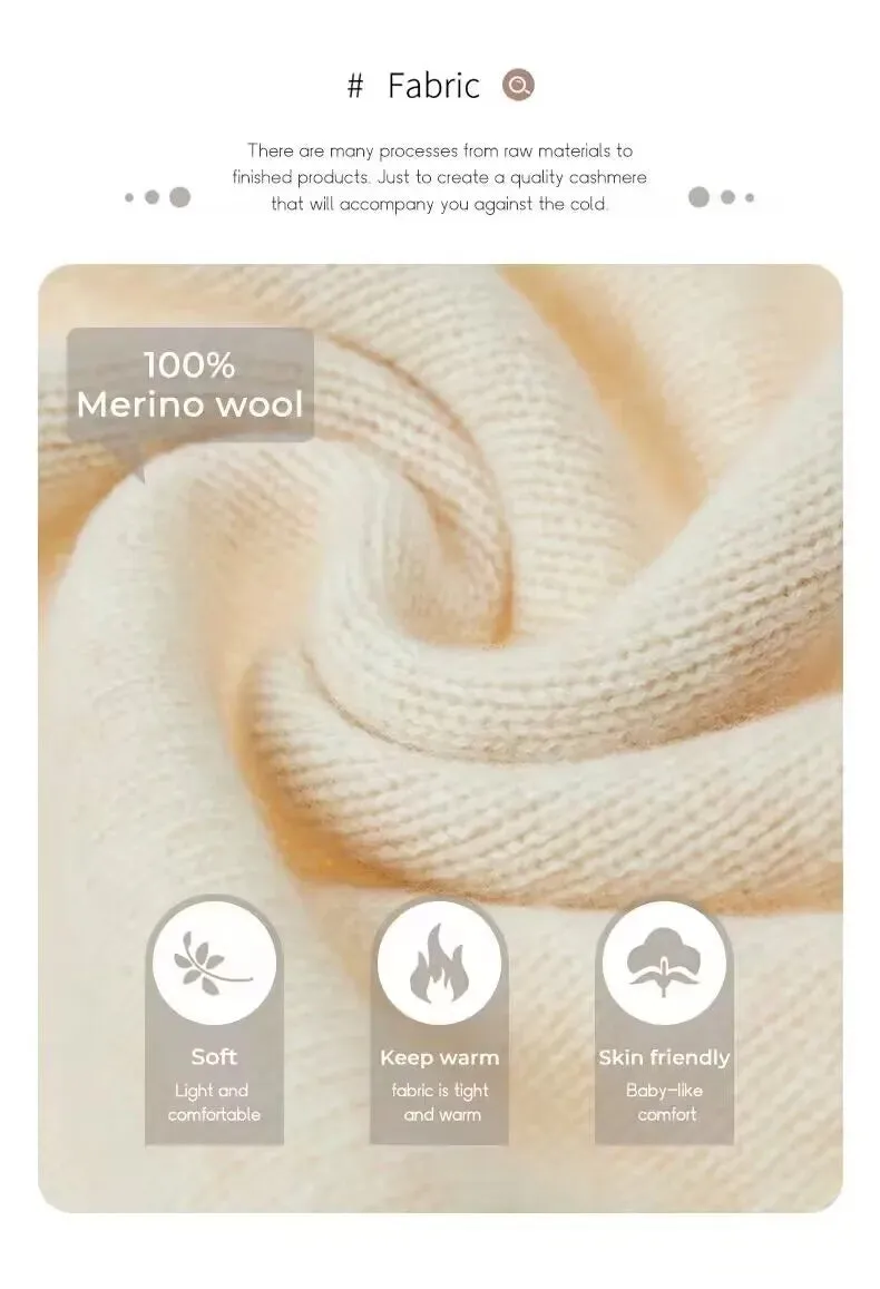 Buttery Soft 100% Pure Merino Wool Knitted  Zipper Hooded Cardigan