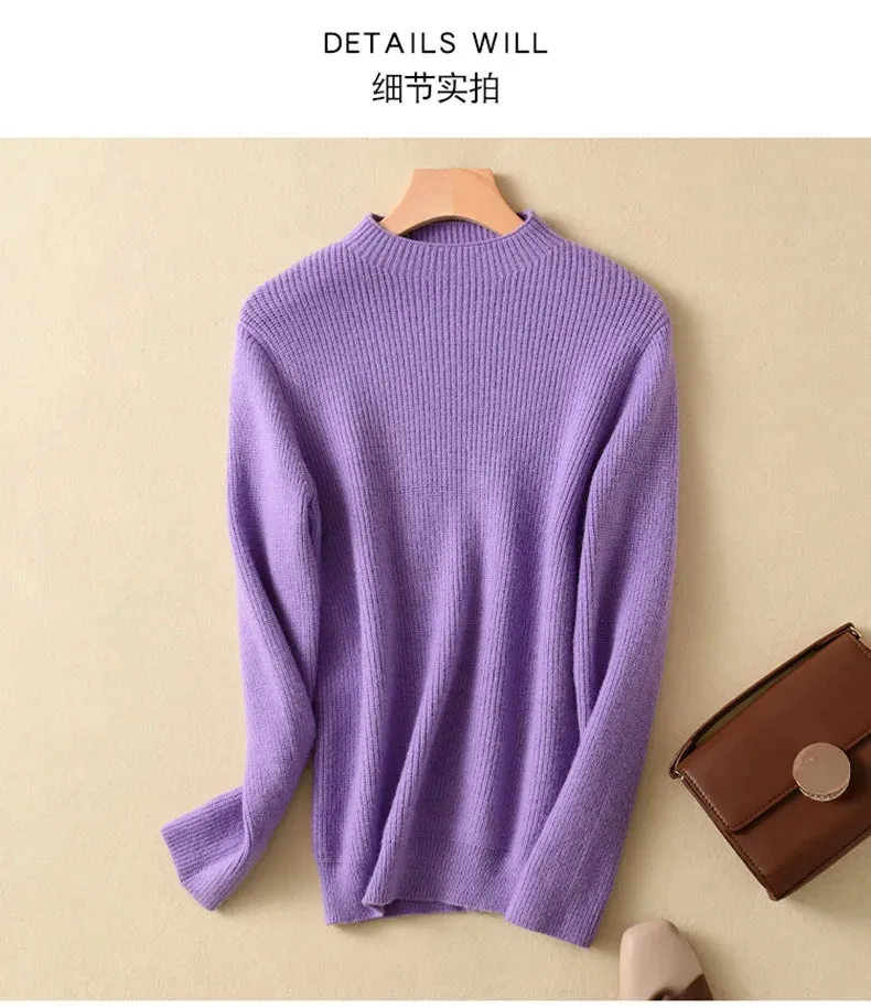 Buttery Soft 100% Pure Merino Wool Knitted  Zipper Hooded Cardigan