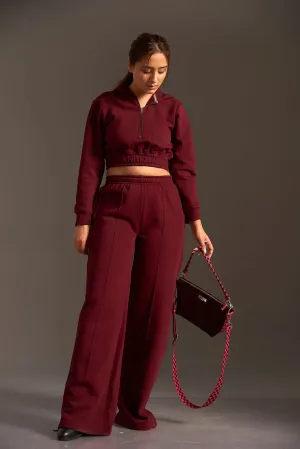 Cropped Hoodie with Flared Jogger Pants