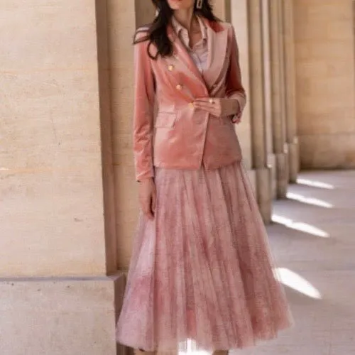 Toile Print Tulle Skirt